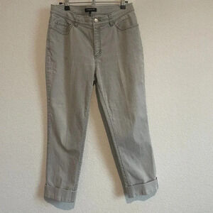Lafayette 148 New York  High Waist Ankle Straight Leg Jeans Size 8 Gray